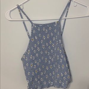 Cute light blue daisy crop